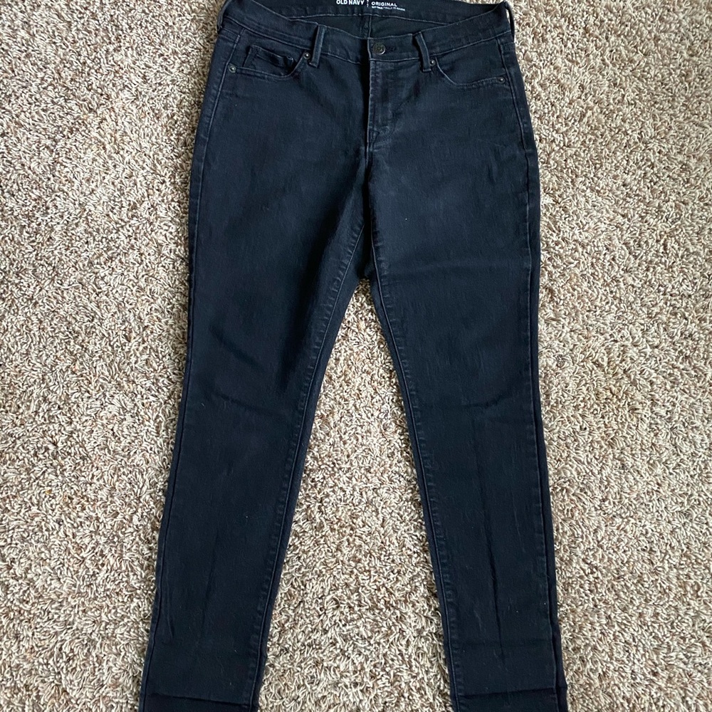Black Mid Rise Old Navy Skinny Jeans